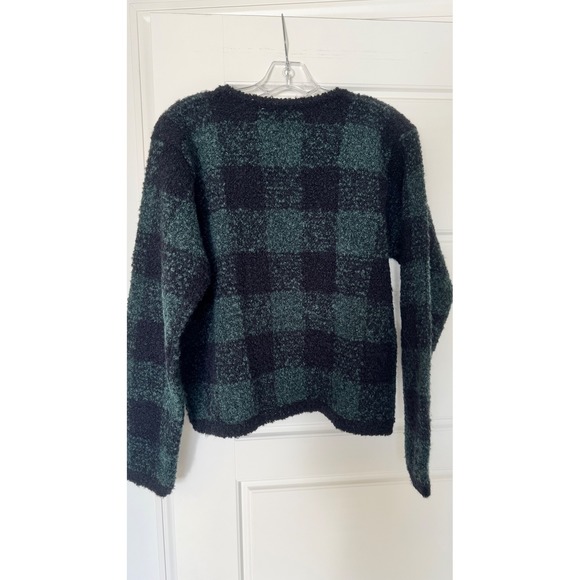 Vintage Paul Harris Design Jacket Womens M Green Black Wool Buffalo Plaid Coat - Picture 7 of 7